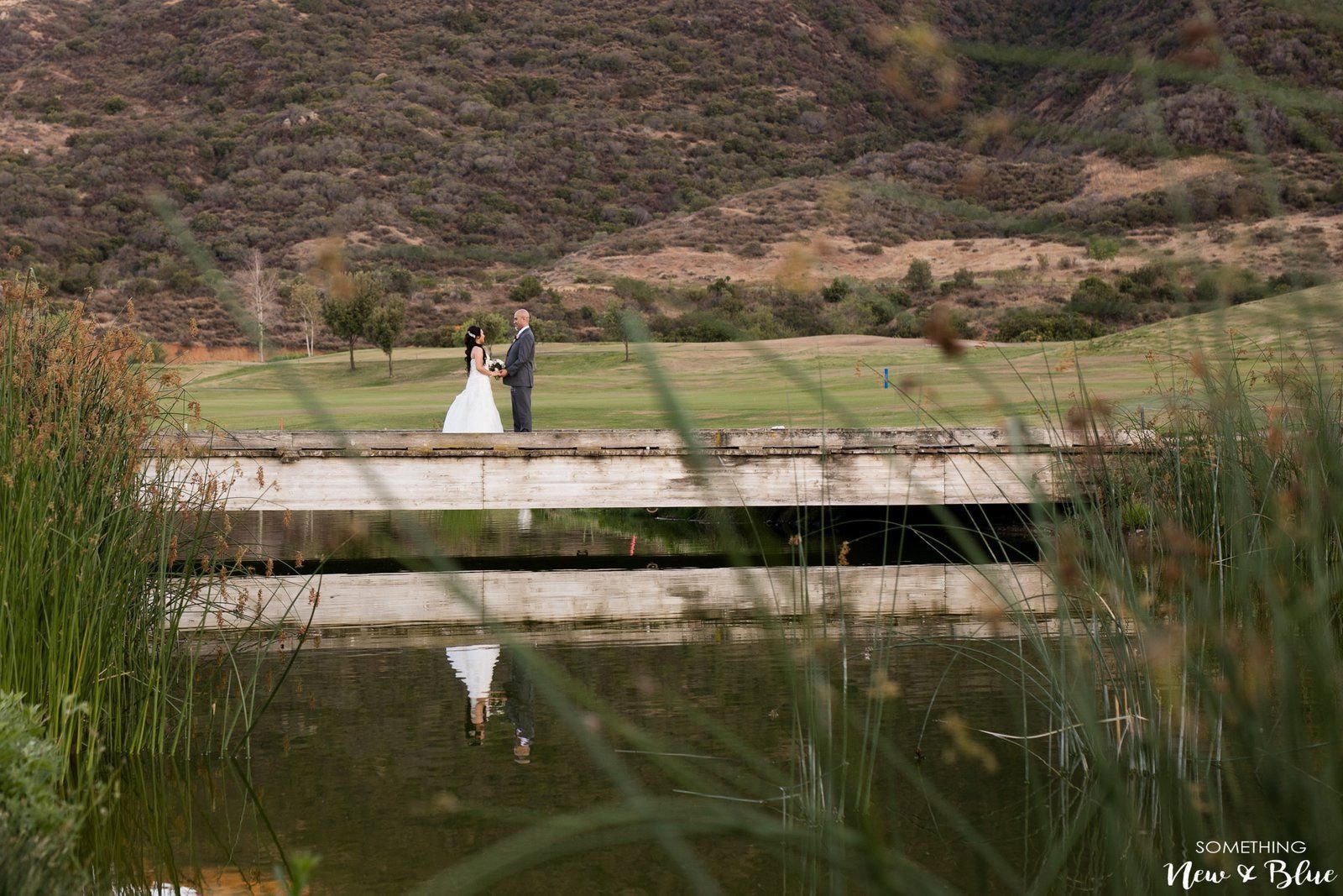 A couple walking a garden path at golden hour