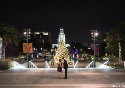 Downtown Los Angeles Night Engagement Session | Sabrina + Scott