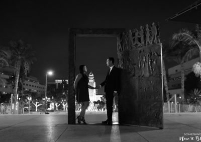 Downtown Los Angeles Night Engagement Session | Sabrina + Scott