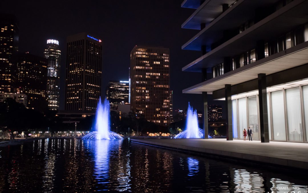 Downtown Los Angeles Night Engagement Session | Sabrina + Scott